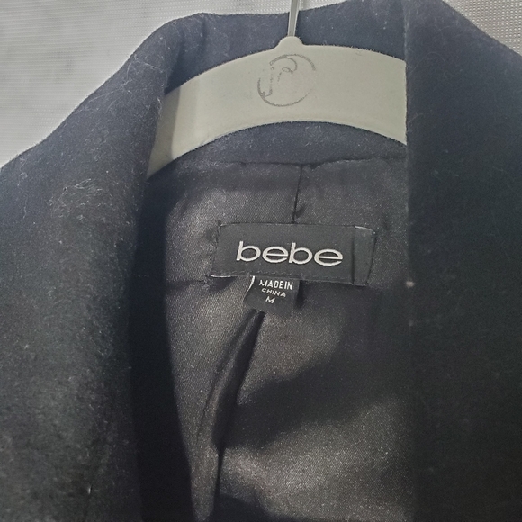 Bebe Black Peacoat Tailored Silhouette - Picture 2 of 4
